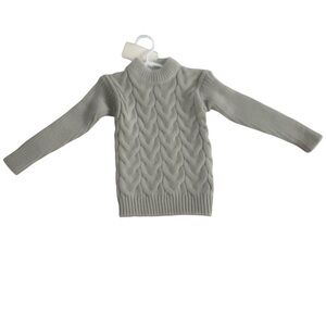 Girl Gray Cable Knit Sweater